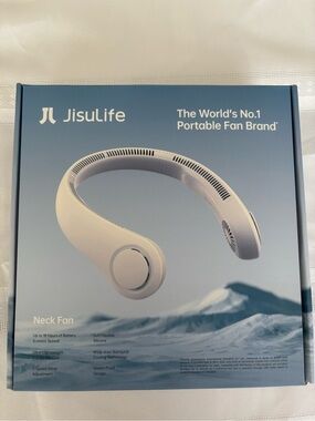 Jisulife White Neck Fan – Hands-Free Personal Cooling